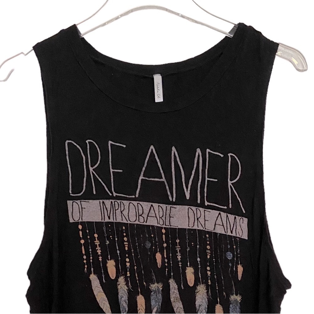 Noble U Black Tank Top. Dreamer of Improbable Dreams Size Small. - Picture 2 of 5